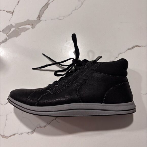 Clarks | Women's Breeze Glide Lace-Up Zip Cloudsteppers Sneakers Black Size 8.5 - Picture 8 of 14